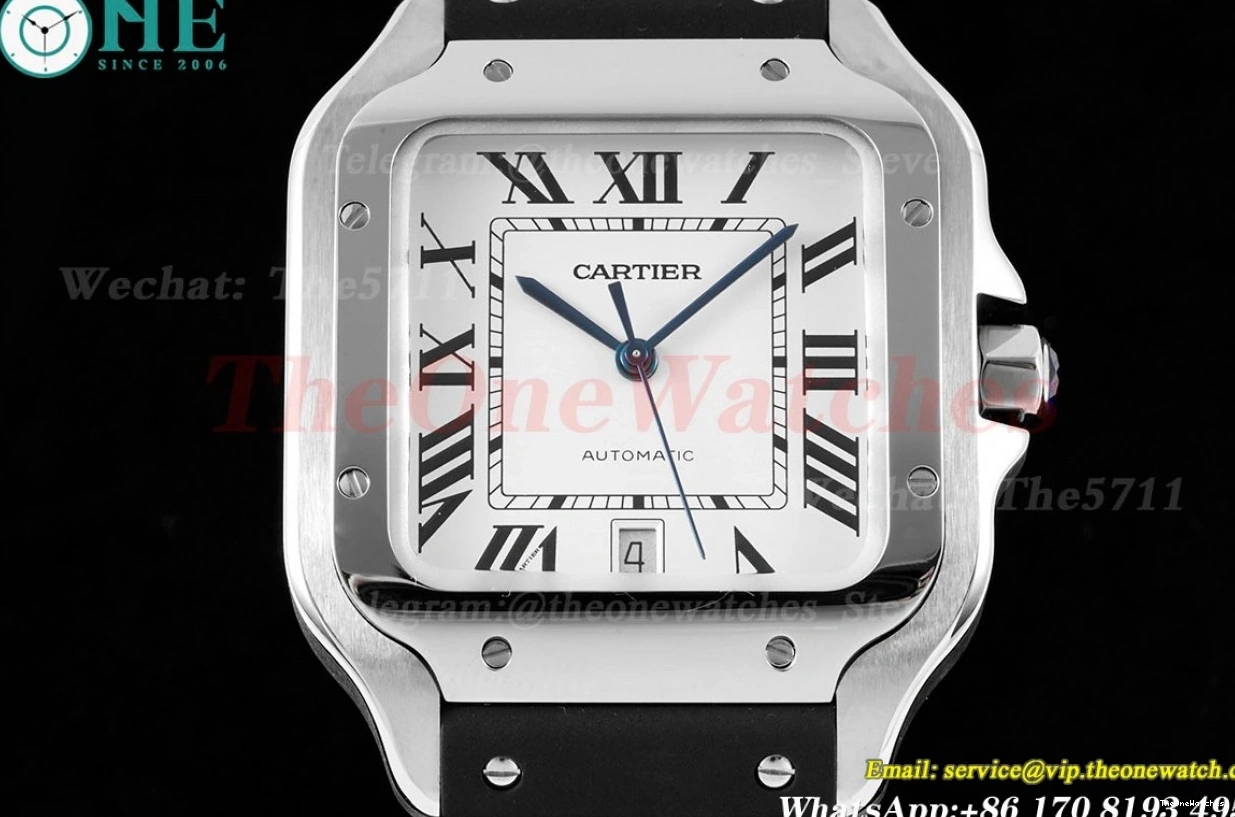 XL MY9019 SS White Cartier De Mens Rmn GF 40MM RU Santos 0408